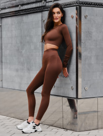 Set de damă Staff top+ colanți brown