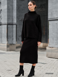 Costum tricotat de damă Staff soft black oversize