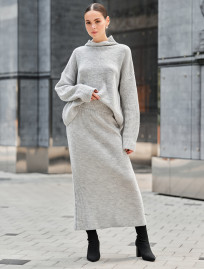 Costum tricotat de damă Staff soft gray oversize