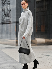 Costum tricotat de damă Staff soft gray oversize