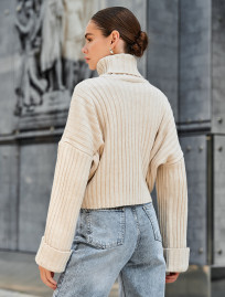 Pulover tricotat de damă Staff nalle beige