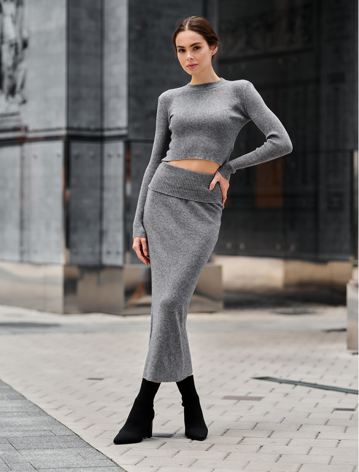 Costum tricotat de damă Staff graphite