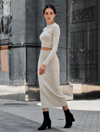 Costum tricotat de damă Staff beige