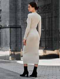 Costum tricotat de damă Staff beige