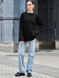 Pulover tricotat de damă Staff lun black oversize