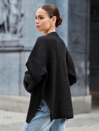 Pulover tricotat de damă Staff lun black oversize