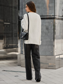 Pulover tricotat de damă Staff lun white oversize