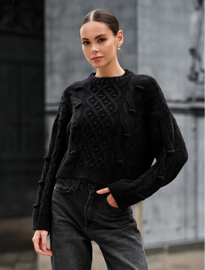 Pulover tricotat de damă Staff sor black