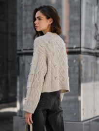 Pulover tricotat de damă Staff sor beige