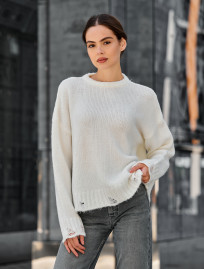 Pulover tricotat de damă Staff fiora white