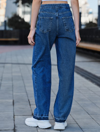 Blugi de damă Staff wide leg blue