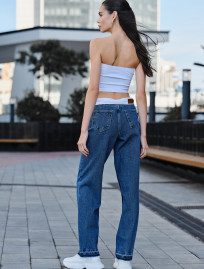 Blugi de damă Staff wide leg blue