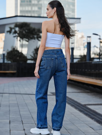 Blugi de damă Staff wide leg blue