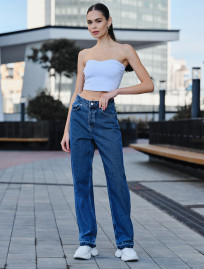Blugi de damă Staff wide leg blue
