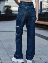Blugi de damă Staff wide leg dark blue