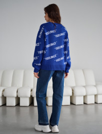 Bluză de damă Staff feelings blue oversize