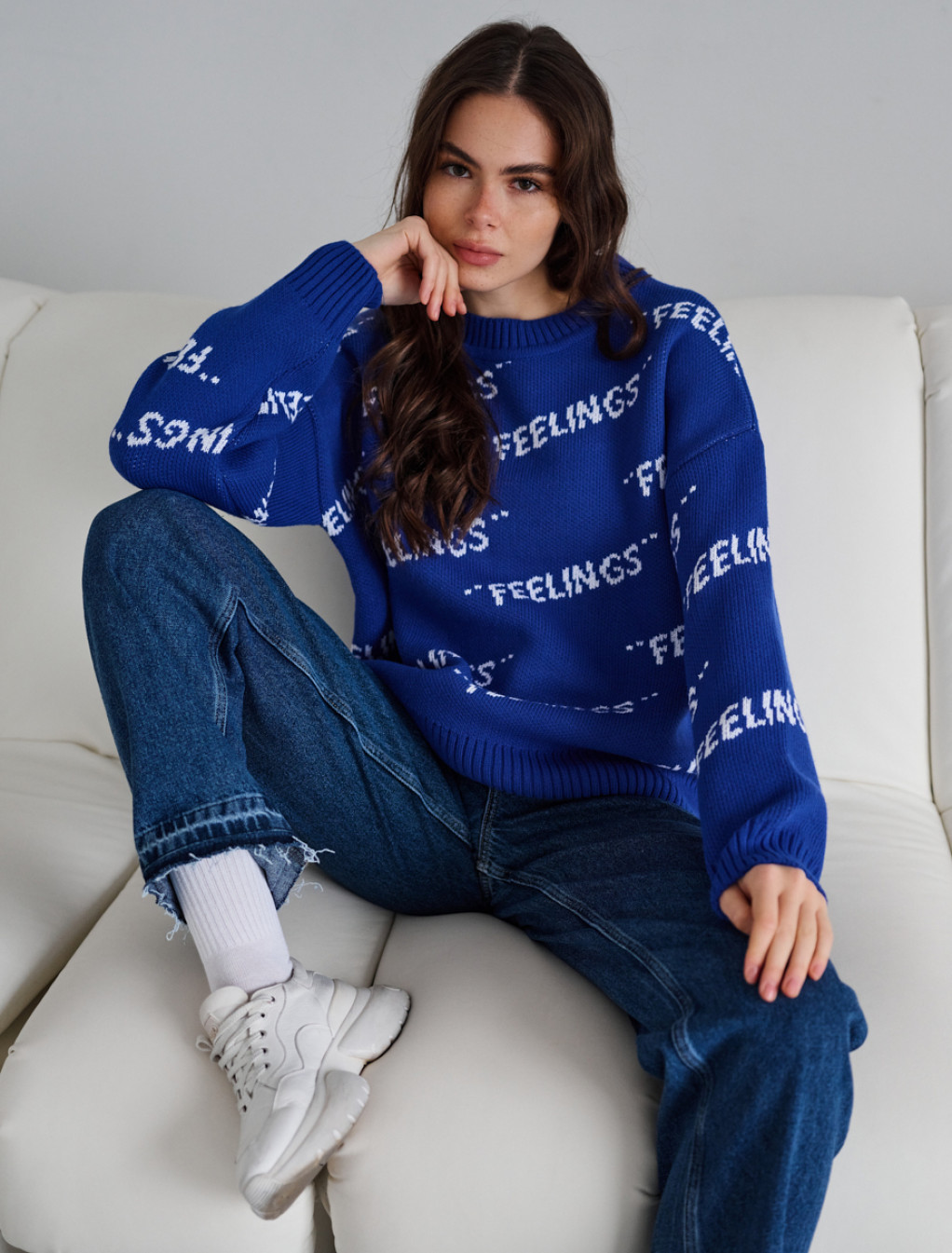 Bluză de damă Staff feelings blue oversize