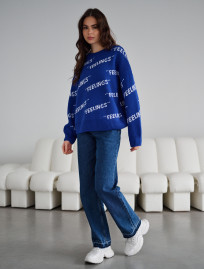 Bluză de damă Staff feelings blue oversize