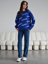 Bluză de damă Staff feelings blue oversize