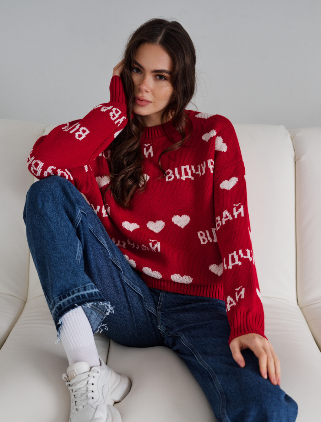 Bluză de damă Staff simte red oversize