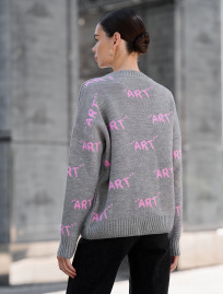 Pulover tricotat de damă Staff art gray
