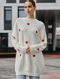 Rochie-pulover tricotat de damă Staff hearts oversize