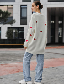 Rochie-pulover tricotat de damă Staff hearts oversize