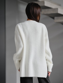 Pulover tricotat de damă Staff lo white oversize