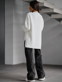 Pulover tricotat de damă Staff lo white oversize