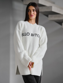 Pulover tricotat de damă Staff lo white oversize