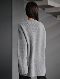 Pulover tricotat de damă Staff lo gray oversize