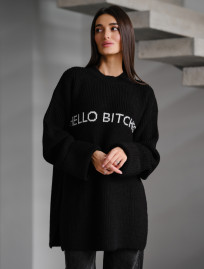 Pulover tricotat de damă  Staff lo black oversize