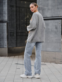 Pulover tricotat de damă Staff bear gray oversize