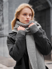 Fular de damă Staff so light gray