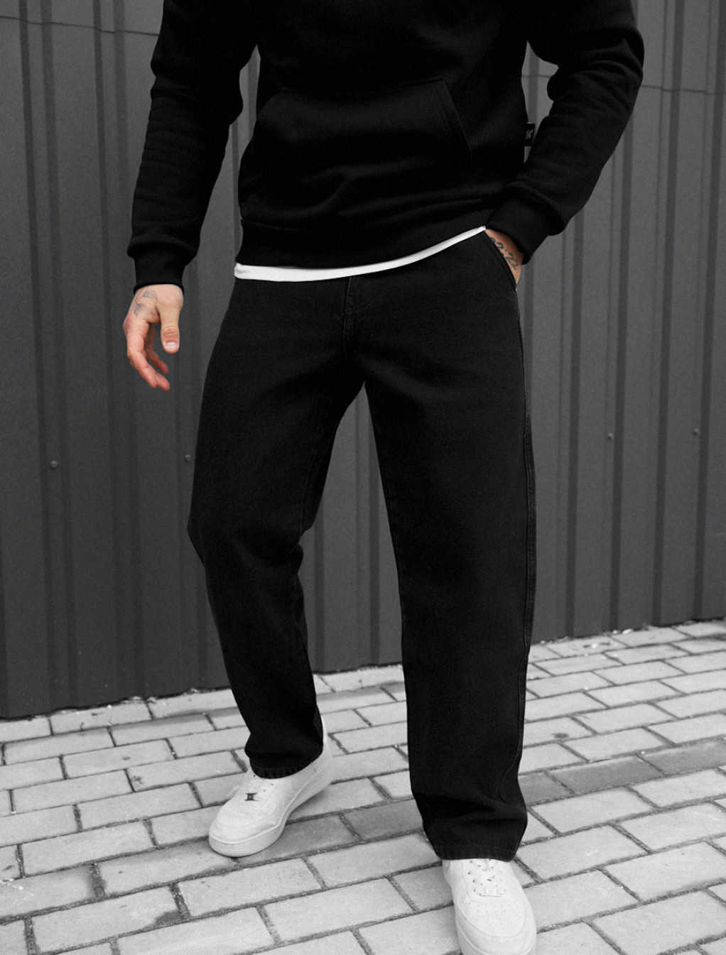 Blugi Staff 3 black baggy