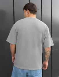 Tricou Staff gray logo oversize
