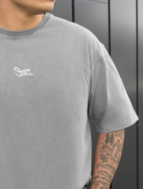 Tricou Staff gray logo oversize