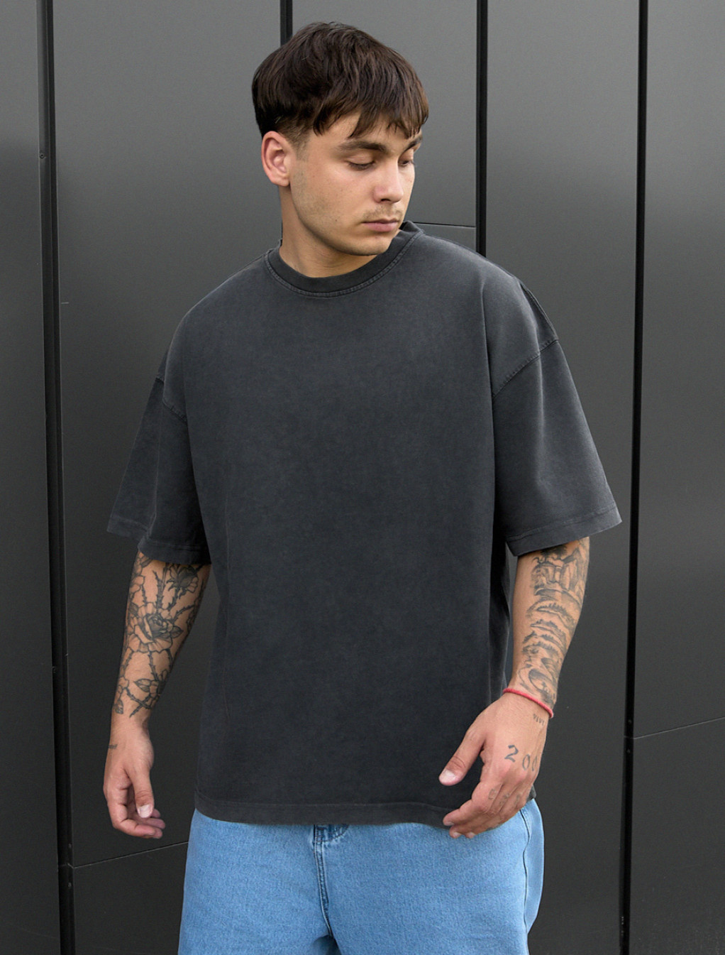 Tricou Staff va2 dark gray oversize