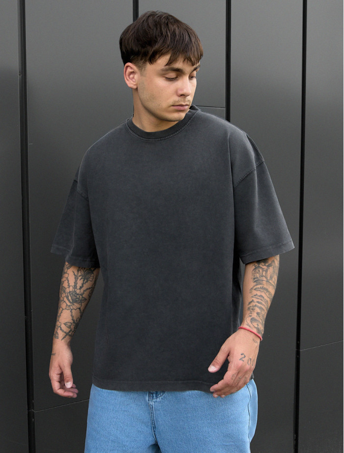 Tricou Staff va2 dark gray oversize