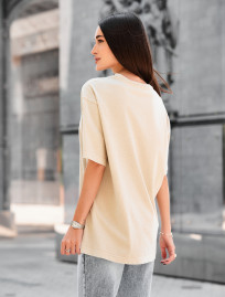 Tricou de damă Staff ri beige oversize
