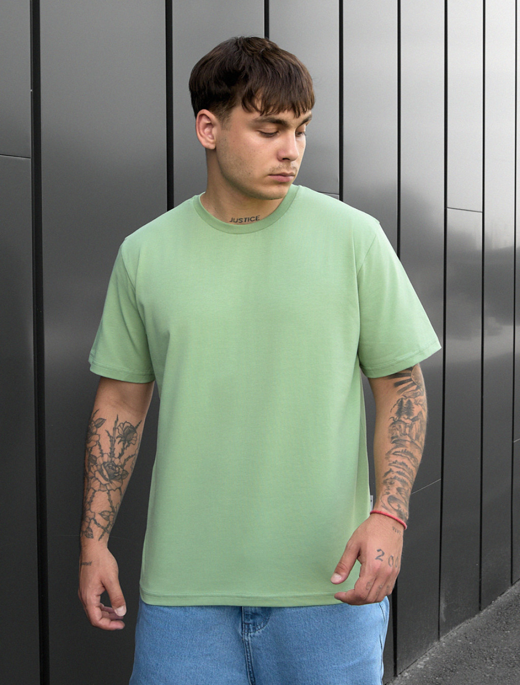 Tricou Staff va1 light green oversize