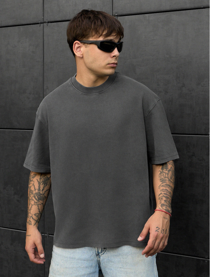 Tricou Staff va2 dark gray oversize