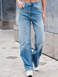 Blugi de damă Staff wide-leg blue