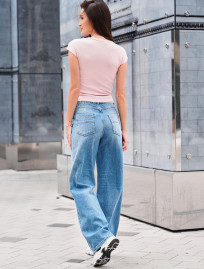Blugi de damă Staff wide-leg blue