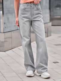 Blugi de damă Staff wide-leg light gray