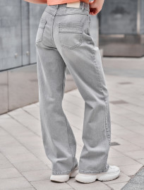 Blugi de damă Staff wide-leg light gray