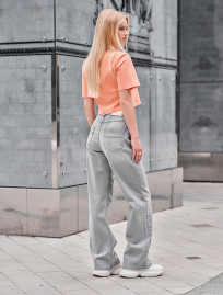 Blugi de damă Staff wide-leg light gray