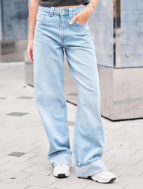 Blugi de damă Staff wide-leg light blue