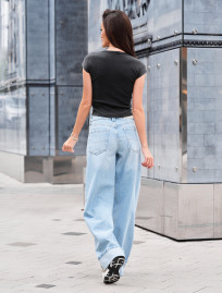 Blugi de damă Staff wide-leg light blue