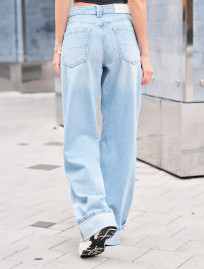 Blugi de damă Staff wide-leg light blue